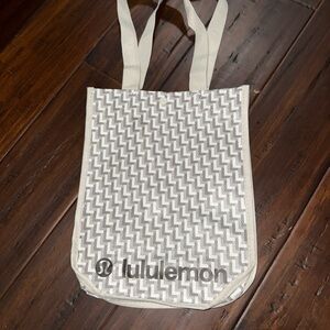 lululemon athletica Gray and White Tote Bag